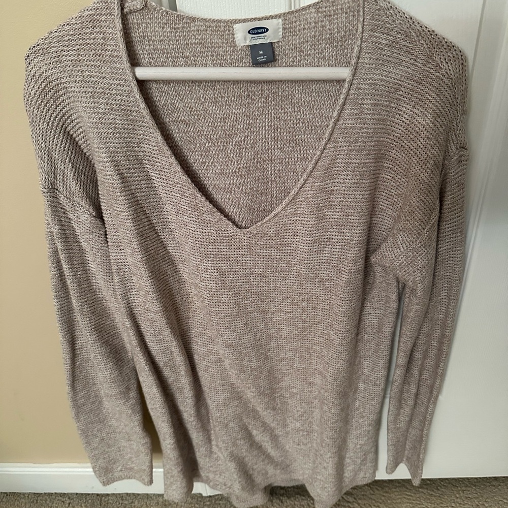 Old Navy Women's V-Neck Sweater in Light Brown